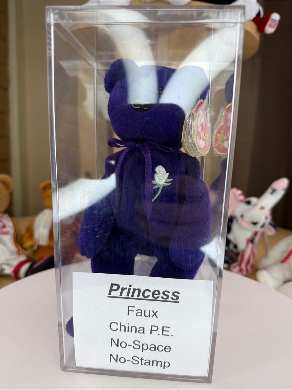 💥FAUX PRINCESS - NO-SPACE SWING-TAG / NO STAMP TUSH-TAG - PE - CHINA - w/ CASE - Picture 1 of 10